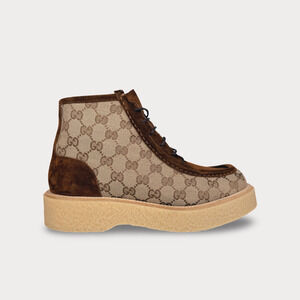 Gucci GG Canvas & Suede Lace Up Boot - Men’s 7
